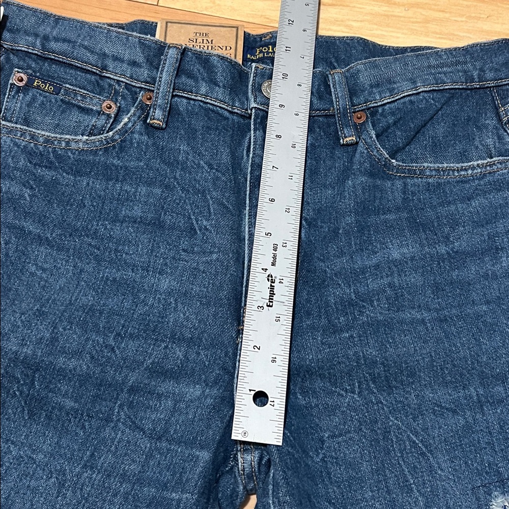 Polo Ralph Lauren Blue Patchwork Boyfriend Jeans-Roped Dyed - Picture 6 of 12